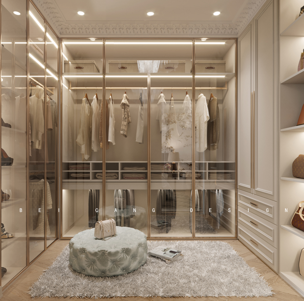 御香山叠拼法式衣帽间效果图