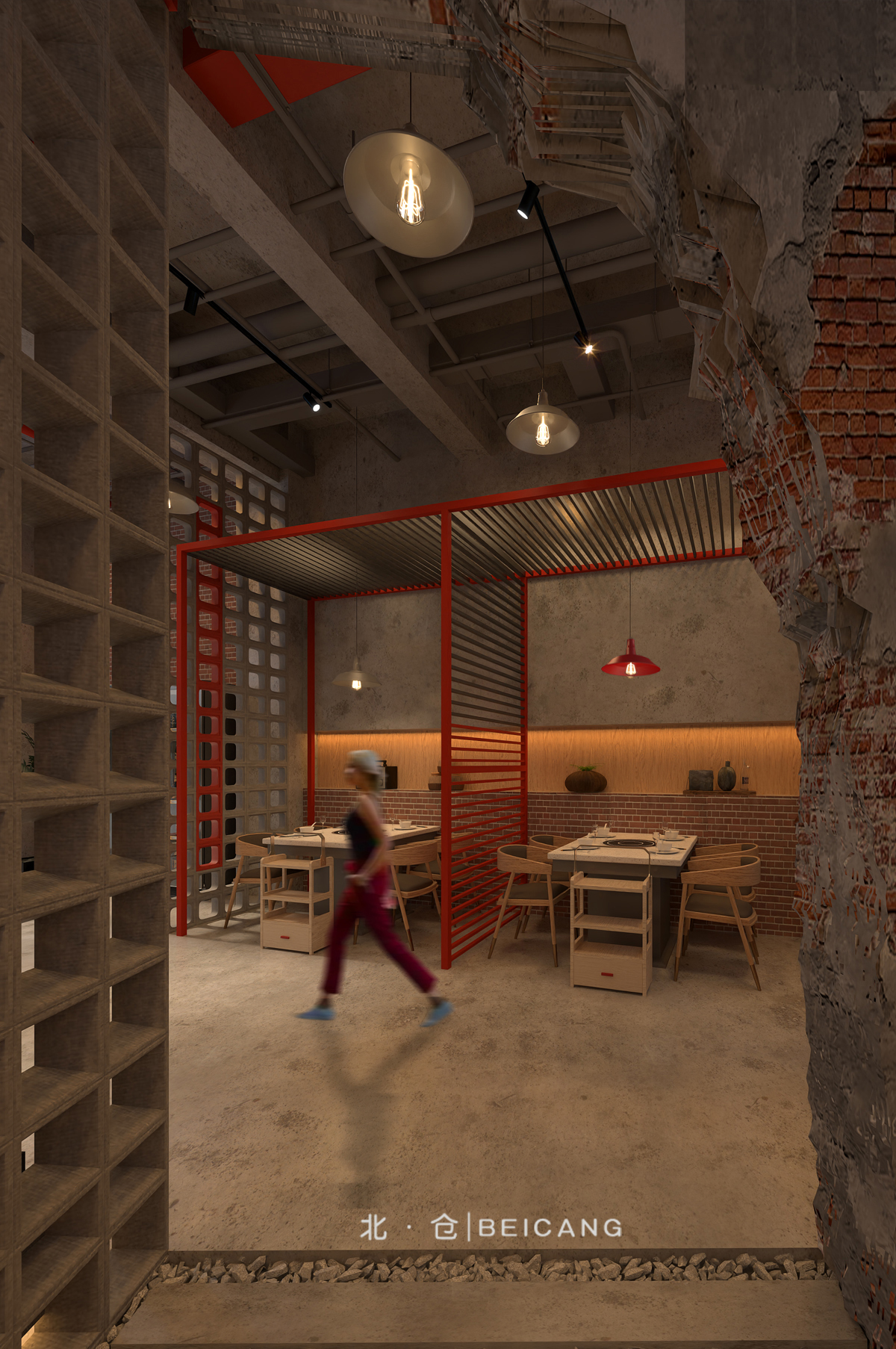 火锅店大厅局部